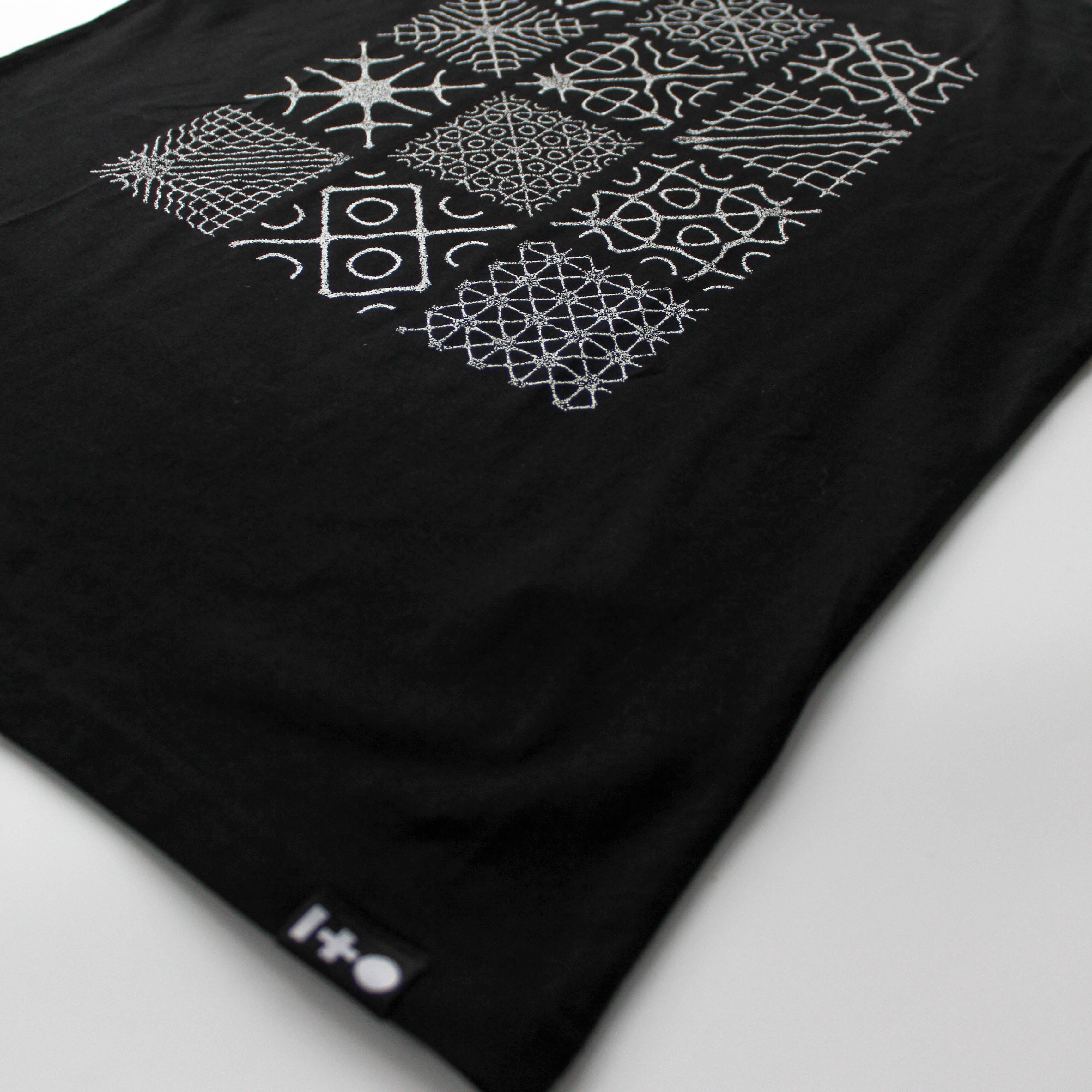 chladni resonance black organic cotton tshirt