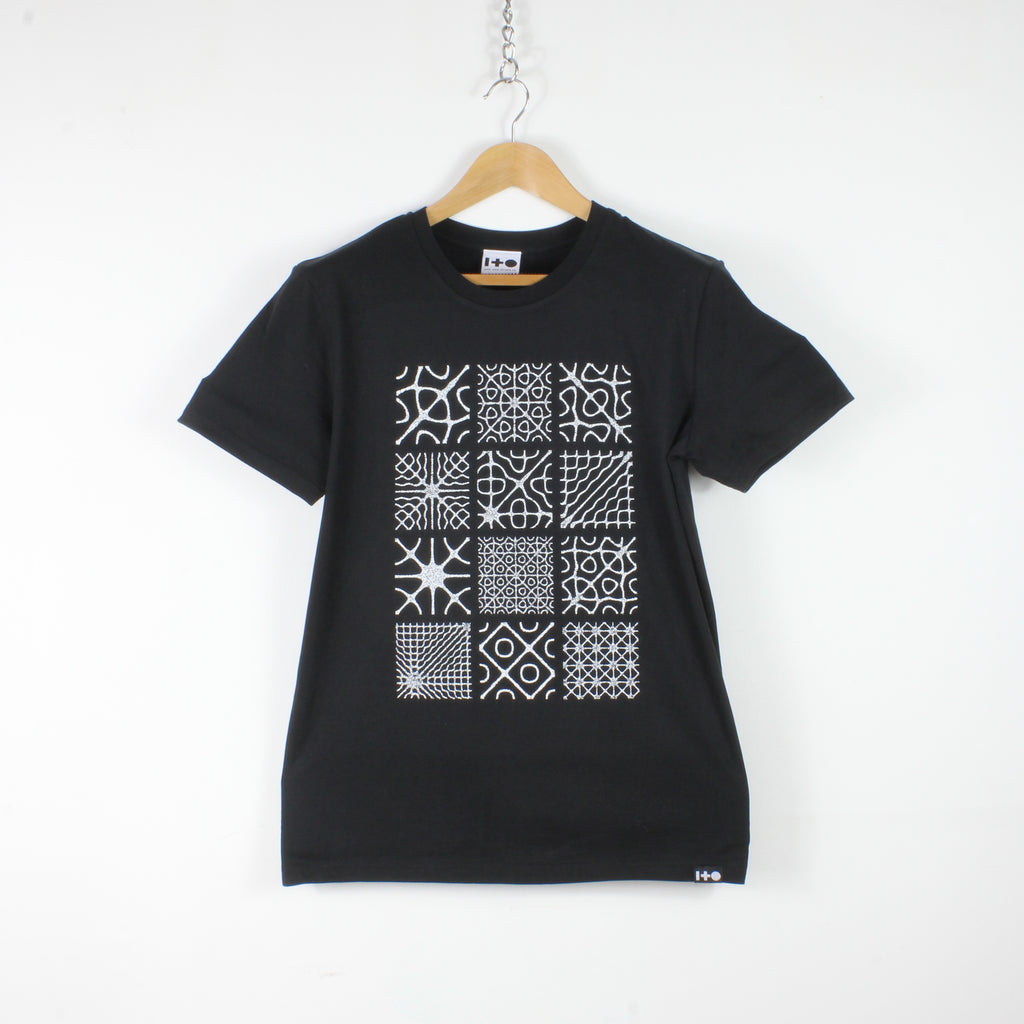 chladni resonance black organic cotton tshirt